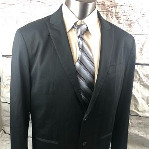 John Varvatos Star USA Mens 46 LUXE 2 BTN Peak Lapel Sport Coat Blazer Black